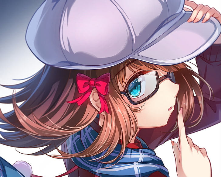 anime girls, glasses, HD wallpaper