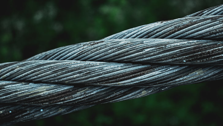 wire, steel rope, steel cable, steel, wires, Cable, ropes, bokeh, closeup, HD wallpaper