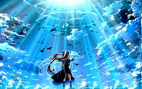 anime anime girls air stars, HD wallpaper HD wallpaper