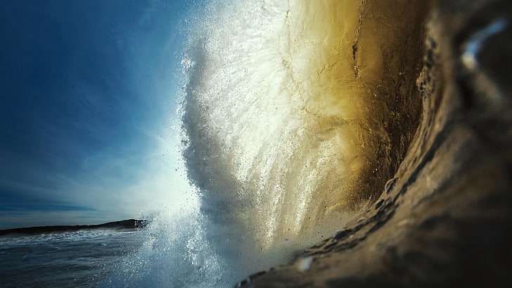 Tide, sea wave, close up, HD wallpaper