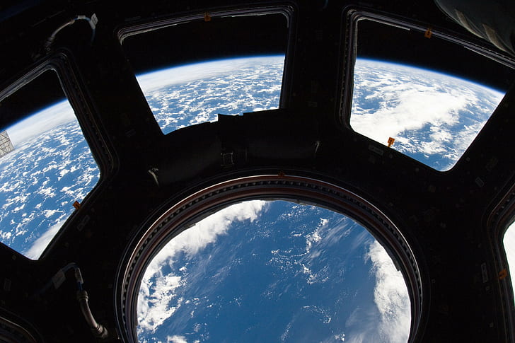 ISS ، الفضاء ، الأرض ، الكوكب ، المحطة الفضائية، خلفية HD