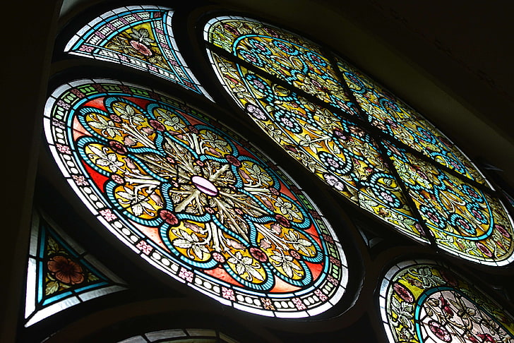 church, church window, glass window, mosaic, window, HD wallpaper