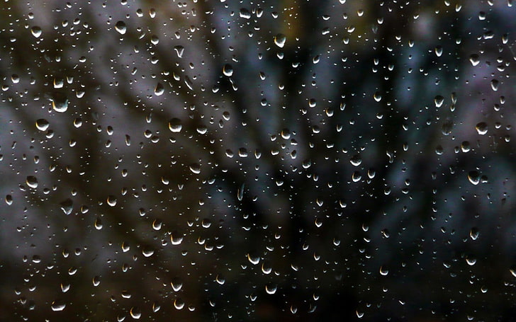Regn, fönster, glas, droppar, natt, HD tapet