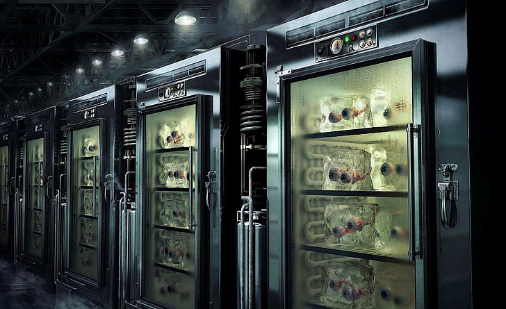 Refrigerators For Eyes, gray metal cooler, Aero, Creative, Refrigerators, Eyes, HD wallpaper