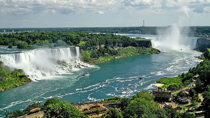 American Falls Waterfall In New York Niagara Falls By Drone Bakgrund för skrivbordet 2560 × 1440, HD tapet