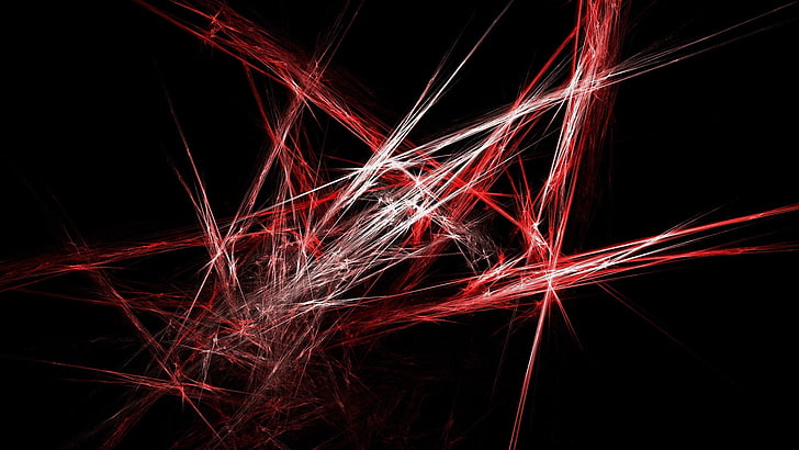 черные, красные и белые абстрактные графические обои, линии, цвет, фон, темнота, HD обои