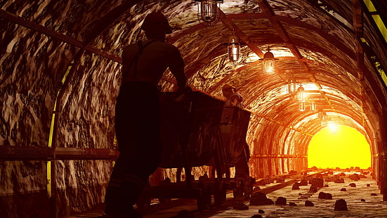 tunnel, grotta, duro lavoro, lavoro, minatore, miniera, pitman, minatore, lavoratore, duro, duro, Sfondo HD HD wallpaper