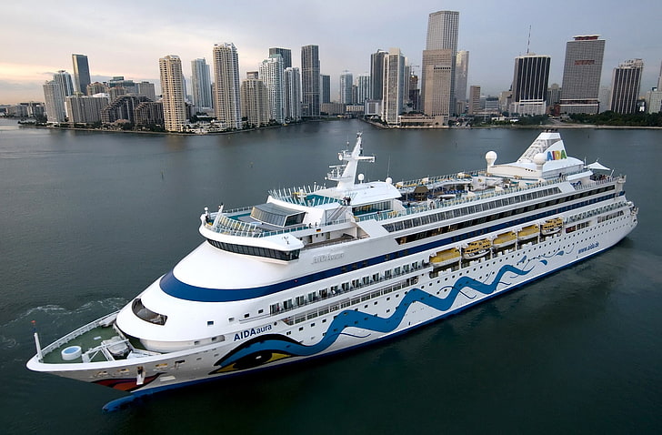 cruise ship, AIDA, vehicle, cityscape, HD wallpaper