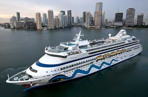 cruise ship, AIDA, vehicle, cityscape, HD wallpaper HD wallpaper