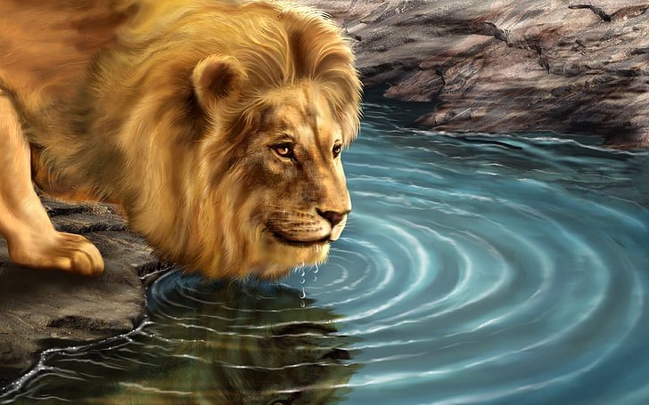 Leo Thirst Drinking Water Download Desktop Wallpaper Hd, HD wallpaper