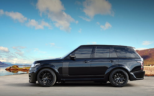 Land Rover, svart suv, Land Rover, Range Rover, svart, Tuning, himmel, HD tapet HD wallpaper