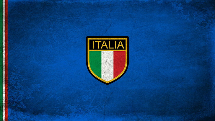 イタリア、ロゴ、旗、サッカー、グランジ、シンプルな背景、テクスチャ、 HDデスクトップの壁紙