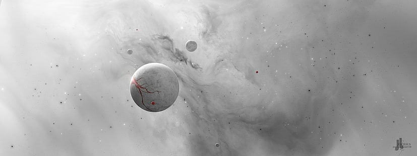 Biała planeta, kosmiczny pył, 4k, Tapety HD HD wallpaper