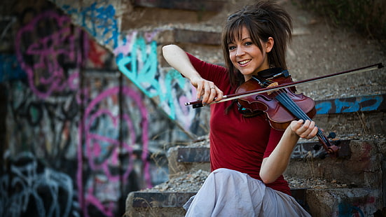 Линдзи Стърлинг, жени, цигулка, HD тапет HD wallpaper