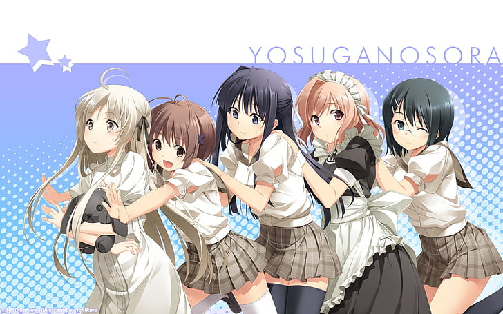 Anime Girls, Yosuga no Sora, Amatsume Akira, Kasugano Sora, Migiwa Kazuha, Nogisaka Motoka, HD-Hintergrundbild