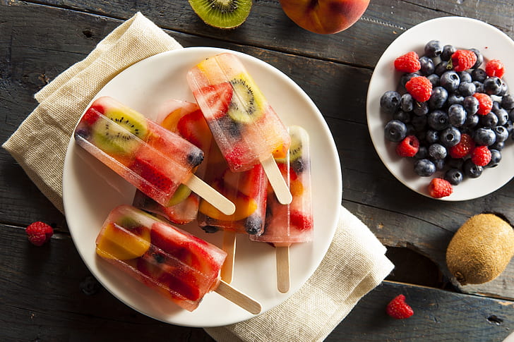 food, fruit, berries, popsicle, HD wallpaper