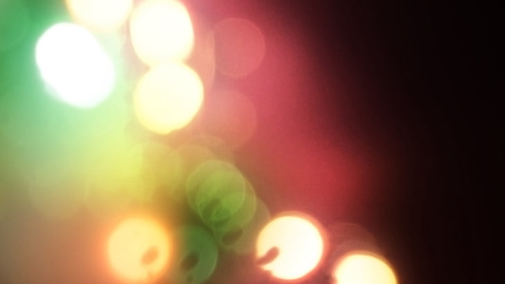 roter, grüner, schwarzer und orangefarbener Bokeh-Effekt, Glanzlichter, Kreise, Licht, Flecken, HD-Hintergrundbild
