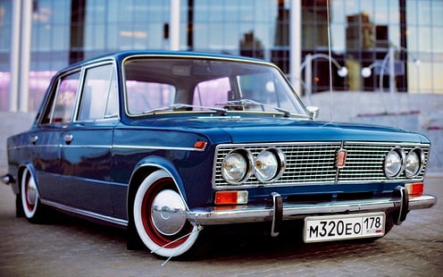 sedan azul, carro, carro velho, carros russos, LADA, VAZ, LADA 2106, VAZ 2106, Lada 1500, HD papel de parede HD wallpaper