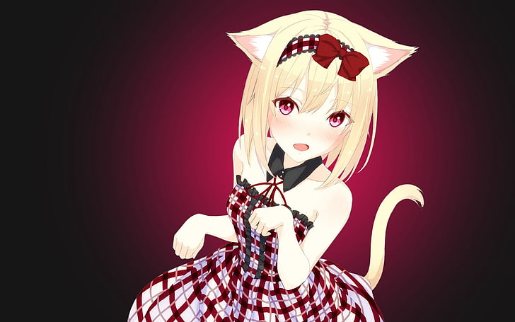 anime, anime girls, cat girl, nekomimi, Wallpaper HD