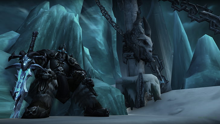 World of Warcraft: Wrath of the Lich King, Arthas Menethil, The Lich King, Icecrown Citadel, The Frozen Throne, Frostmourne, PC gaming, screen shot, HD wallpaper