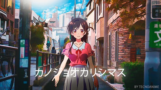 arte callejero, chicas anime, Kanojo, Okarishimasu (Rent-a-Girlfriend), Chizuru Mizuhara, Fondo de pantalla HD HD wallpaper