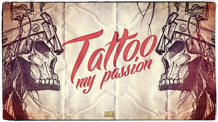 Tattoo my passion text, style, the inscription, skull, tattoo, words, tattoo my passion, HD wallpaper