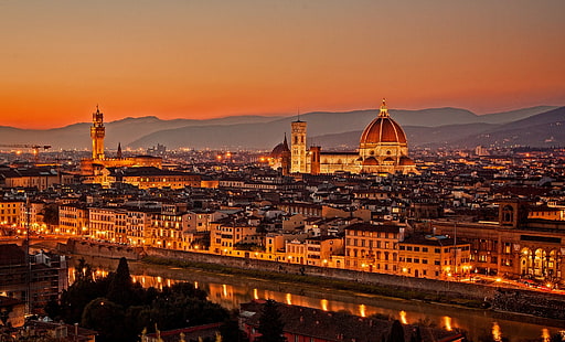 photography, Florence, Italy, sunset, HD wallpaper HD wallpaper