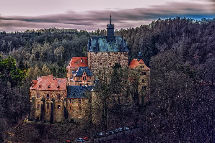 Jerman, Sachsen, Castle Kriebstein, Wallpaper HD
