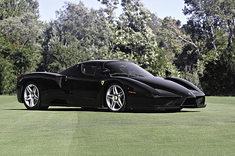 черный Ferrari F40 купе, Ferrari, Enzo, черный, вид сбоку, HD обои HD wallpaper