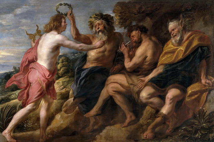 cuadro, mitología, Apollo Winning Pan, Jacob Jordaens, Fondo de pantalla HD