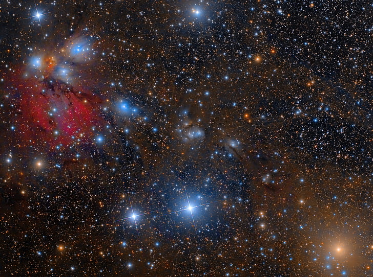 nebula, Unicorn, in the constellation, reflecting, NGC2170, HD wallpaper