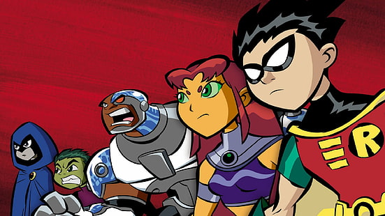 Teen Titans, Teen Titans Go!, Beast Boy, Cyborg (การ์ตูนดีซี), Raven (การ์ตูนดีซี), Robin (การ์ตูนดีซี), Starfire (การ์ตูนดีซี), วอลล์เปเปอร์ HD HD wallpaper