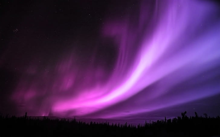 Purple Aurora Borealis HD, природа, пейзаж, пурпур, полярные сияния, северное сияние, HD обои