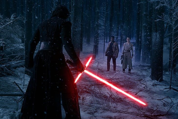 Star Wars Kylo Ren, Star Wars: The Force Awakens, Rey, lightsaber, Kylo Ren, Wallpaper HD