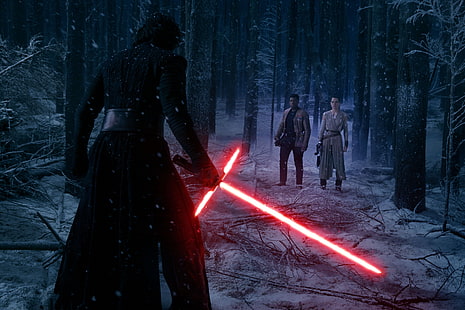 Star Wars Kylo Ren, Star Wars: Das Erwachen der Macht, Rey, Lichtschwert, Kylo Ren, HD-Hintergrundbild HD wallpaper