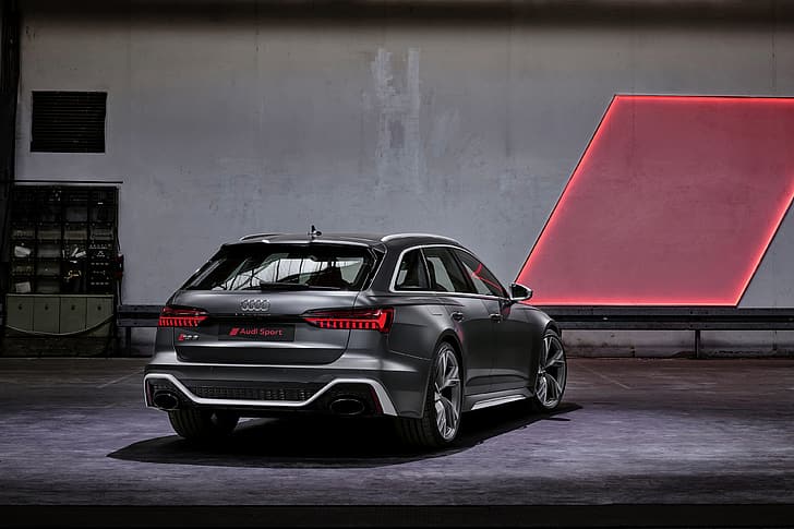 Audi, universal, RS 6, stern, 2020, 2019, dark gray, V8 Twin-Turbo, RS6 Avant, HD wallpaper