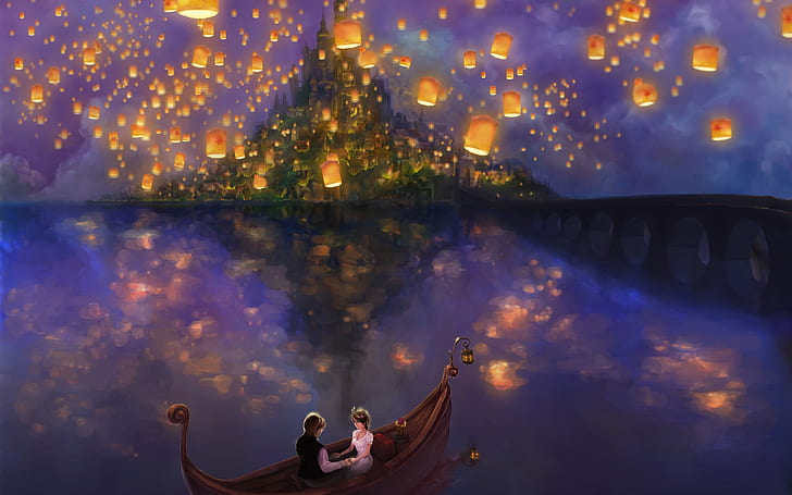 Tangled Musical Comedy Film, amour, couple, anime, Fond d'écran HD