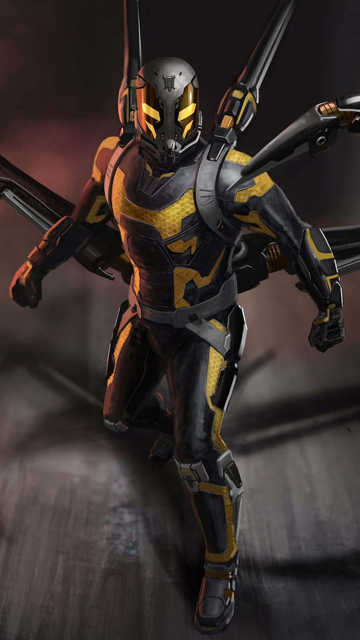 Ant-Man Yellowjacket, wallpaper digital karakter jas hitam dan kuning, Film, Film Hollywood, hollywood, Wallpaper HD, wallpaper seluler