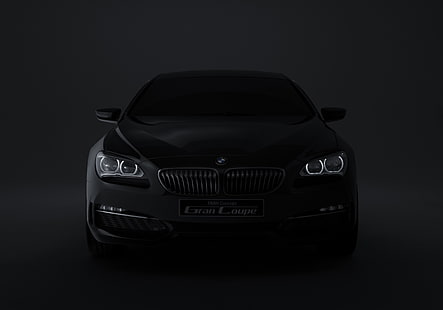 hitam BMW veicle, bmw, konsep, gelap, logo, Wallpaper HD HD wallpaper