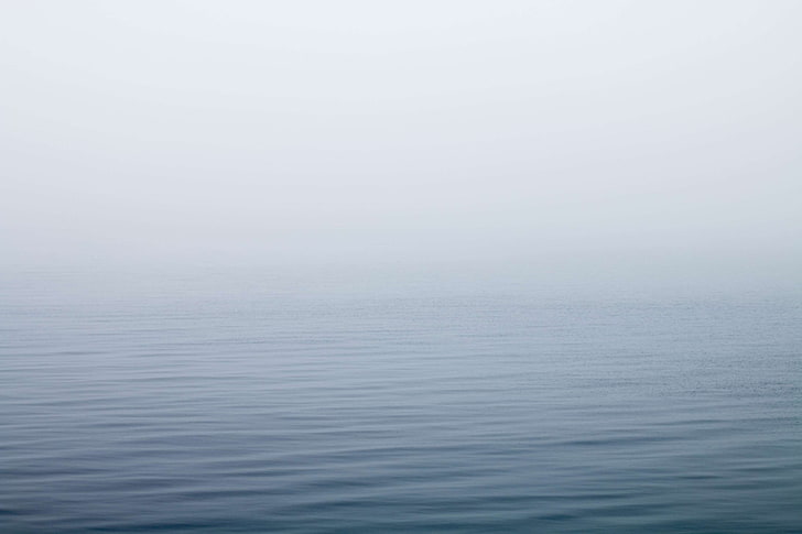 foggy, lake, mist, ocean, sea, tranquil, water, HD wallpaper