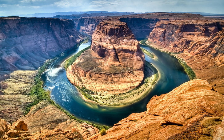 Horseshoe, Arizona, canyon, river, bend, turn, HD wallpaper