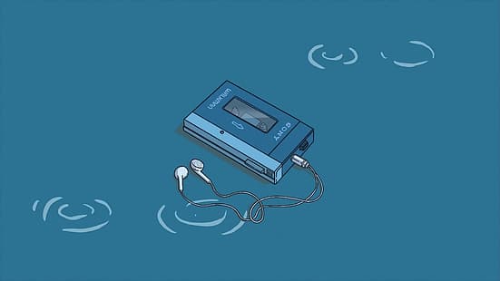 Walkman, pemutar kaset, anak bajakan 2, LoFi, Sony, earphone, Wallpaper HD HD wallpaper