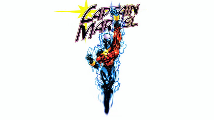 Captain Marvel White HD, potret kapten marvel, kartun / komik, putih, marvel, kapten, Wallpaper HD