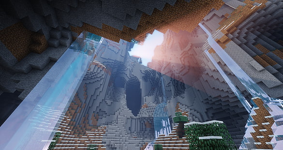 Minecraft, natura, videogiochi, grotta, Sfondo HD HD wallpaper