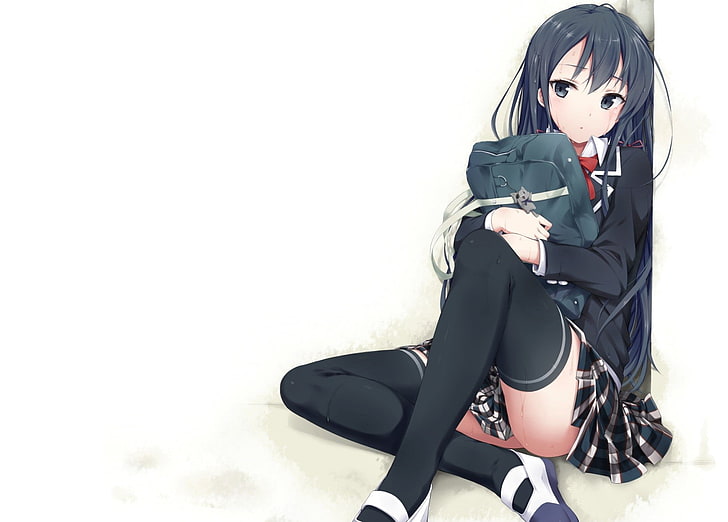 Anime, Anime Girls, Schuluniform, sexy Anime, Overknee, Yahari Ore No Seishun Liebeskomödie Wa Machigatteiru, Yukinoshita Yukino, HD-Hintergrundbild