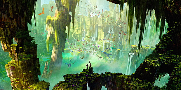 tanaman hijau, seni konsep, lanskap, film animasi, naga, Cara Melatih Naga Anda 2, Wallpaper HD HD wallpaper