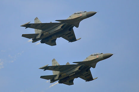 30MKI, flygplan, indiska flygvapnet, militär, Sukhoi Su, HD tapet HD wallpaper