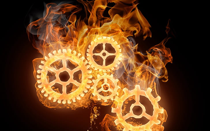 Wheels on Fire, fire, HD wallpaper