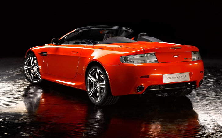 red Aston Martin convertible coupe, aston martin, v8, vantage, n400, cabriolet, HD wallpaper