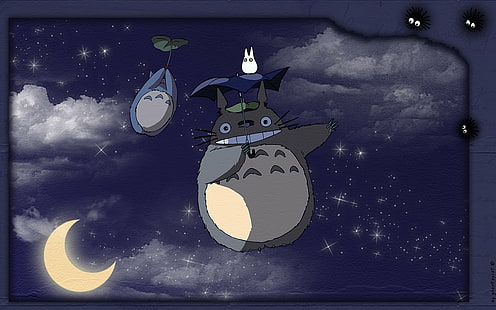 ภาพยนตร์เรื่อง My Neighbor Totoro, Mini Totoro (My Neighbor Totoro), Sootballs (My Neighbor Totoro), Totoro (My Neighbor Totoro), วอลล์เปเปอร์ HD HD wallpaper